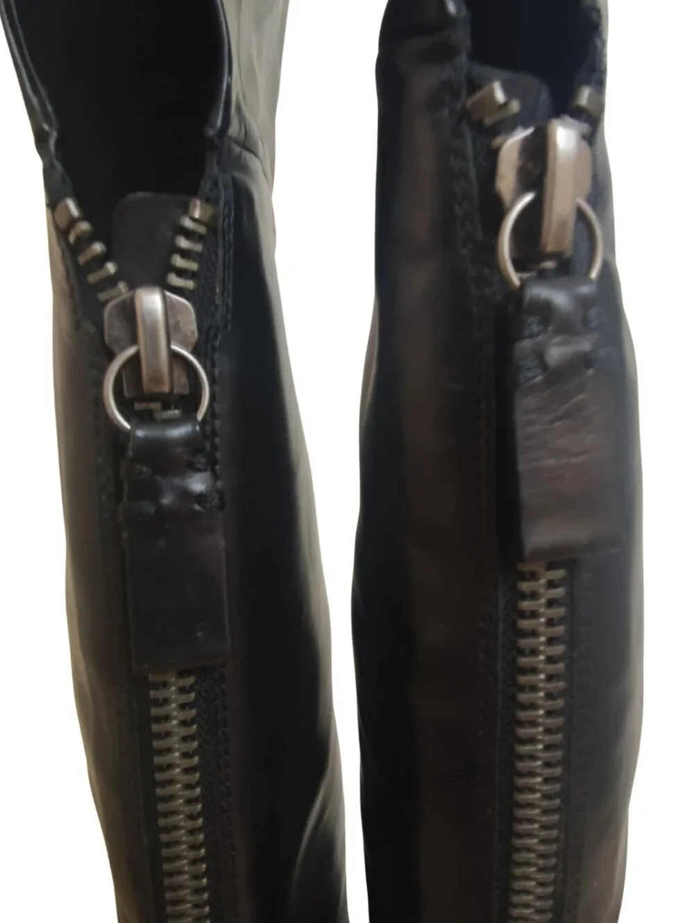 Vera Wang Lavender Black Over-the-Knee Leather Boots